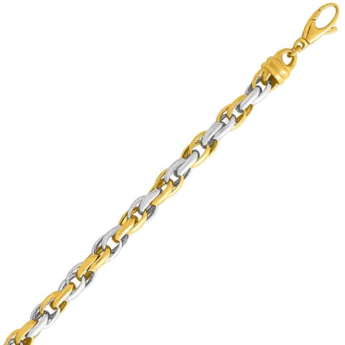 Bracelet or jaune et blanc 6mm - 10.5g Akira- 656G.06-B