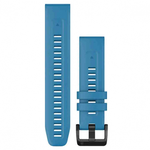 Bracelet QuickFit 22 mm - Silicone Bleu crulen, acier noir - Garmin - 010-13111-30