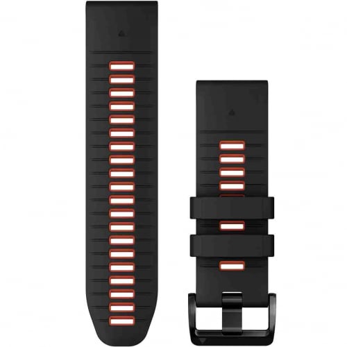 Bracelet QuickFit, 26mm, Silicone, Noir / Rouge feu - Garmin - 010-13281-06