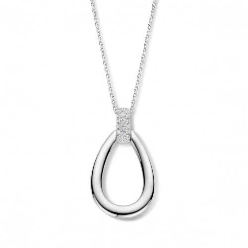 Collier Argent goutte - blire sertie d'oxydes - Naiomy - Agatha