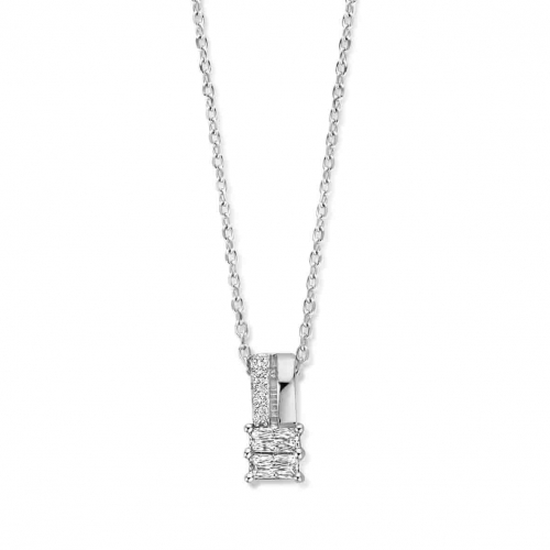 Collier Argent pendentif serti d'oxyde de zirconium - Naiomy - Kimmy