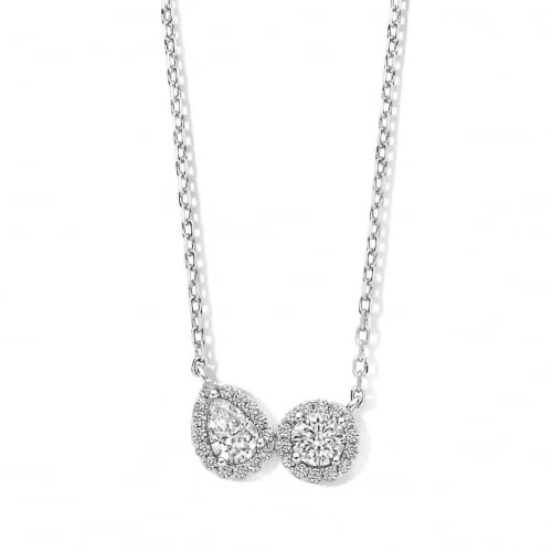 Collier Argent pendentif serti de zirconium - Naiomy - Astrid