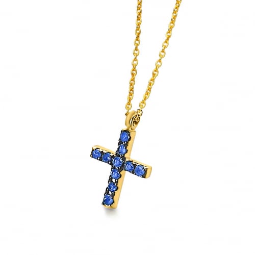 Collier Croix Saphir - Lecarr - Mary - GD101OA.ZA