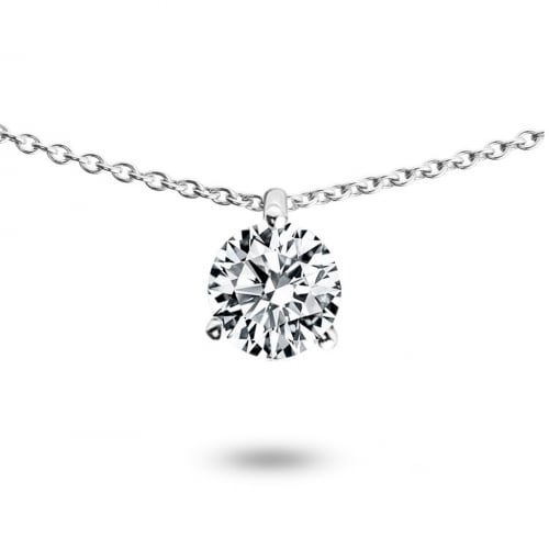 Collier diamant solitaire 0.50 ct 0.50 ct Or Blanc 1.4g Irne - P2095FMPWAC60