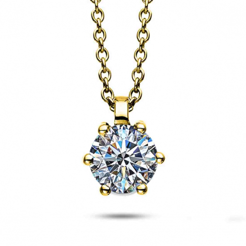 Collier Diamant Solitaire 0.50 ct - 6 Griffes 0.50 ct Or Jaune 1.78g Selena - 4D398G8-ST1