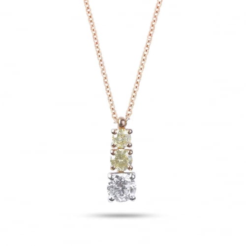 Collier Diamants Blanc et Jaunes Or Rose 0.30 ct Hlia - GI2191BG/Y 