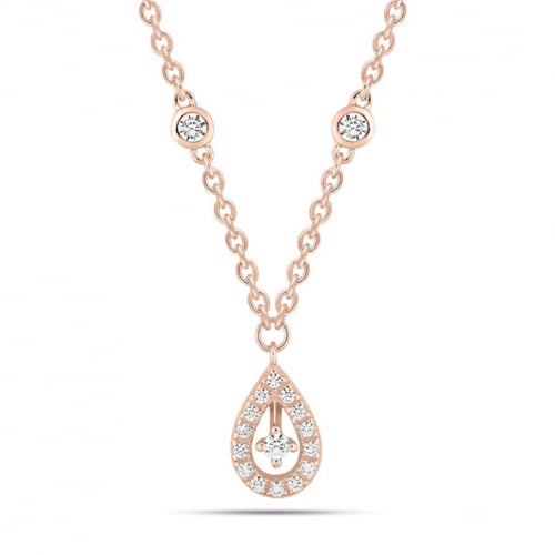 Collier Diamants  Or Rose 0.16 ct  - 3.6074.24