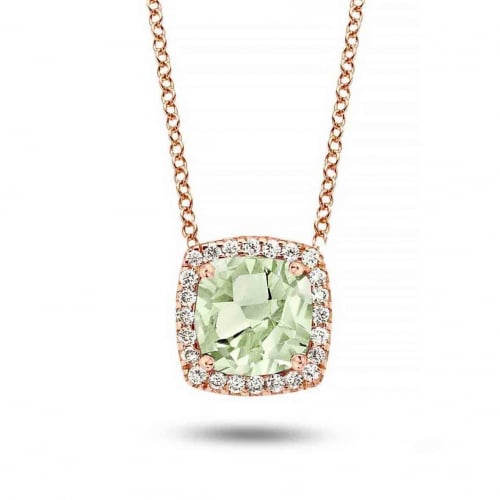 Collier Prasiolite diamant 0.1 ct One More Etna 050642YA
