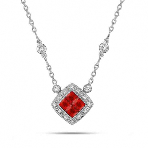 Collier Rubis et diamants diamant Yuka - 3.6042.R1