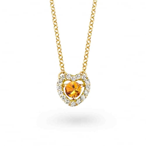 Collier Saphir orange diamant 0.07 ct One More Salina 053506KA
