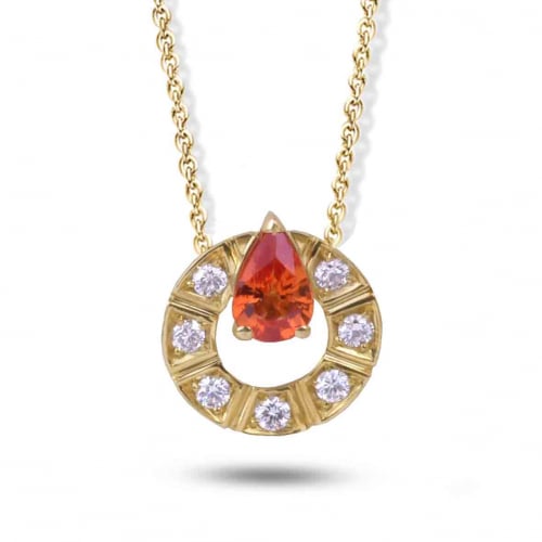 Collier Saphir Orange et Diamants 0.5ct - Shanna-GI2329G/ZA