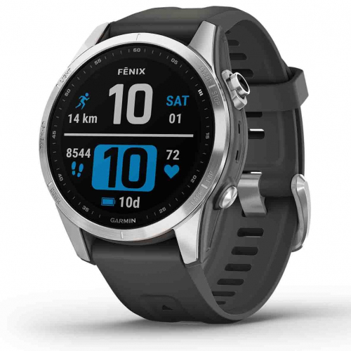 Garmin Fenix 7S Silver avec bracelet gris 42 mm- 010-02539-01 