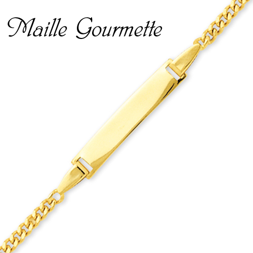 Gourmette Baptme Or Jaune  graver Mlina