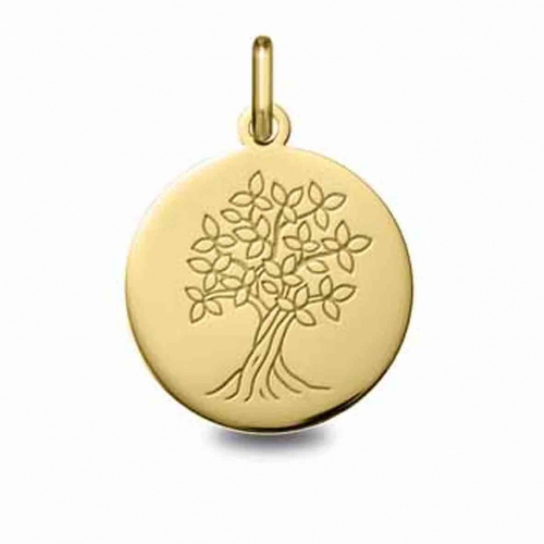 Mdaille Arbre de vie Or Jaune - 18 mm -Ophlie - 248400098