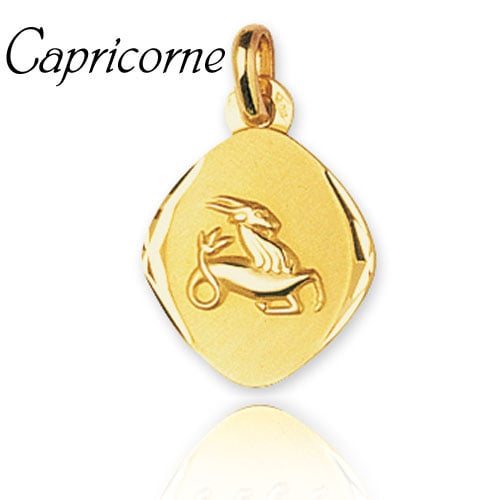 Mdaille Pendentif Zodiac Capricorne Or Jaune Gaelle