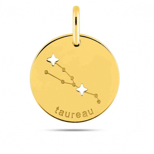 Mdaille Pendentif Zodiaque Taureau Or Jaune Lola