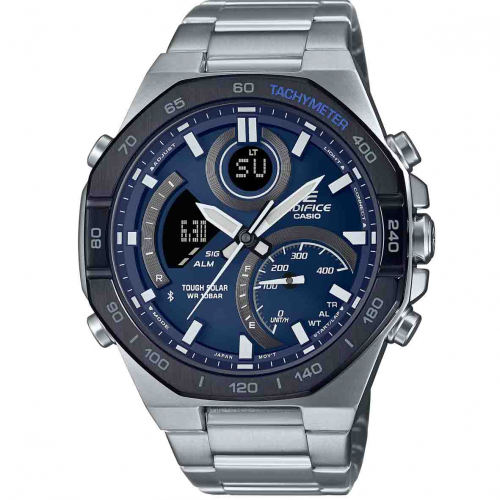 Montre Casio Edifice - Srie ECB-900 - Argent & Bleu - ECB-950DB-2A