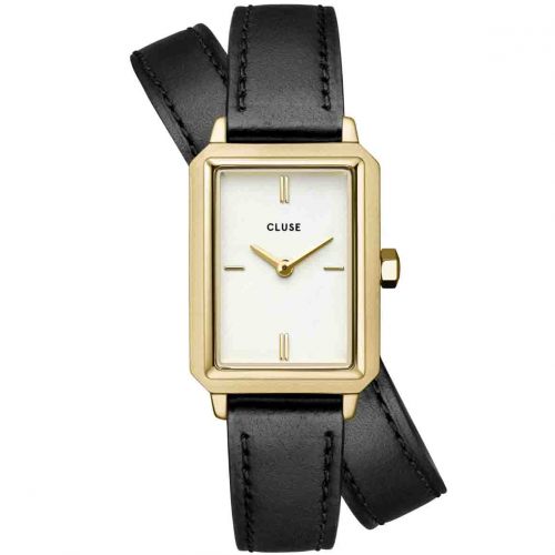 Montre Cluse Fluette Double Leather Black, Gold Colour -  - CW11513