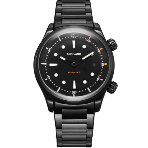 Montre D1 Milano Oil Filled - Homme  Quartz- cadran Noir- 39 mm - Acier et PVD Noir - OFBJ01