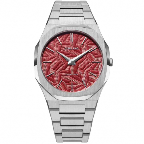 Montre D1 Milano Ultra Thin Barn Red - Unisexe  Quartz- cadran Rouge- 40 mm - Acier inoxydable - UTBJ33