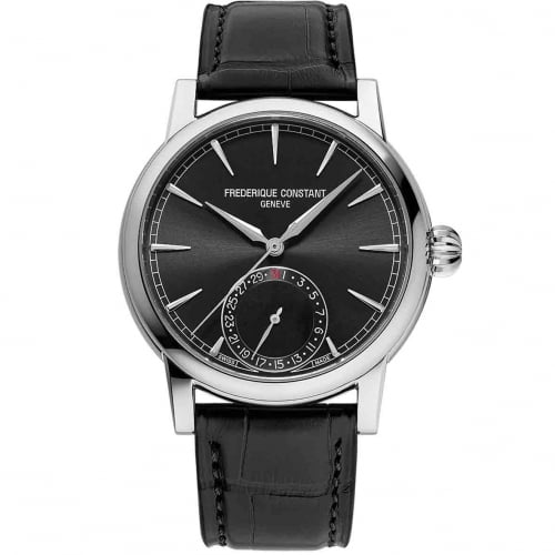 Montre Frdrique Constant Manufacture Classic Date Automatique Cadran Noir Bracelet Cuir - FC-706B3H6