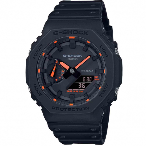 Montre GShock Classic - Srie GA-2100 - Noir & Orange 48.5 x 45.4 mm- GA-2100-1A4