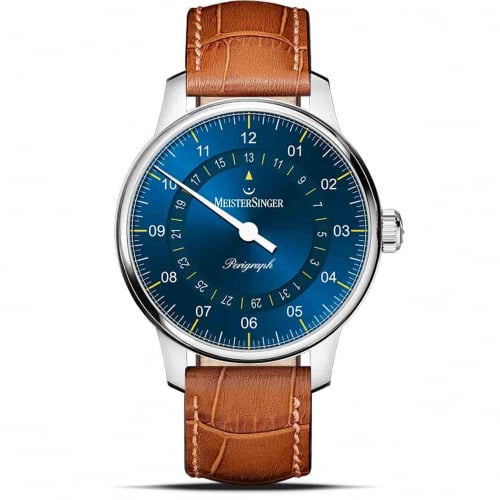 Montre MeisterSinger Perigraph - 38mm - Bleu & jaune 38 mm- S-BM1118-CC