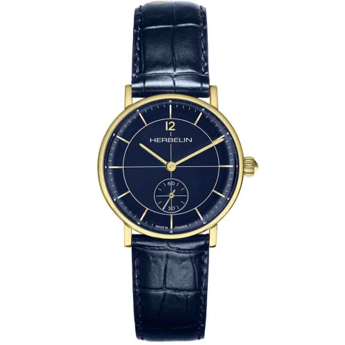 Montre Michel Herbelin Inspiration  Quartz Cadran Bleu Bracelet Cuir - 10647P15