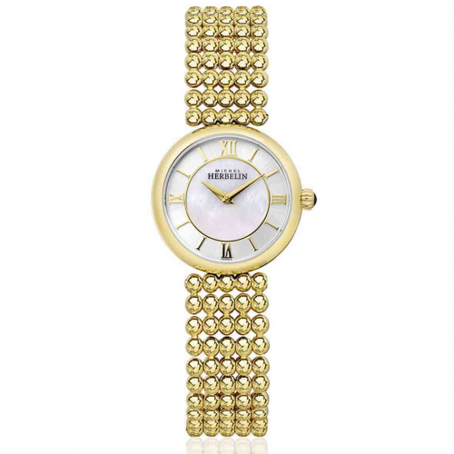 Montre Michel Herbelin Perles Femme  Acier PVD Dor 27 mm - 17483/BP19