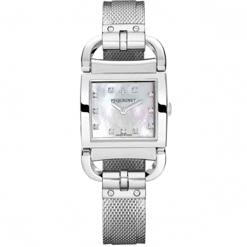 Montre Pequignet Attellage Quartz - Cadran Nacre Blanc - Bracelet Argent - 5894503CD-A 