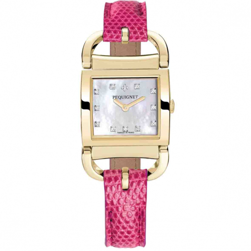 Montre Pequignet Attellage Quartz - Cadran Nacre Blanc - Bracelet Rose - 5895508CD-L 