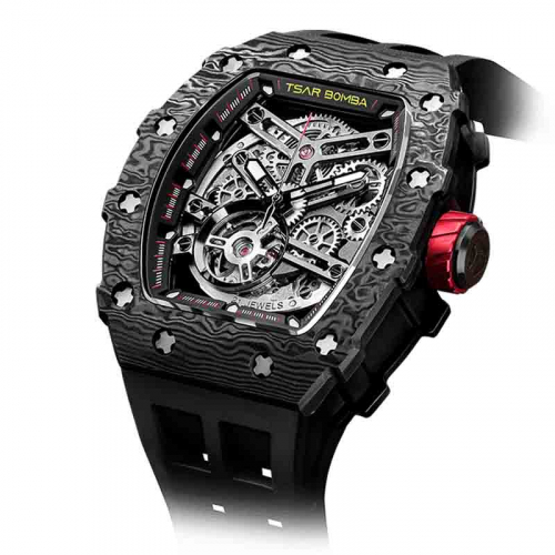 Montre Tsar Bomba - Elemental Series - Noir - Carbon Fiber Automatic Watch - TB8208CF-08