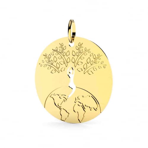 Pendentif Arbre de Vie Or Jaune - 22 mm -Georgia - XMB3122