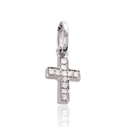 Pendentif Croix en or et diamant  Or Blanc 0.05 ct Ondine - 3.425.31