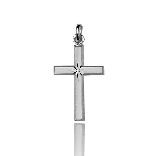 Pendentif croix Or Blanc Aria