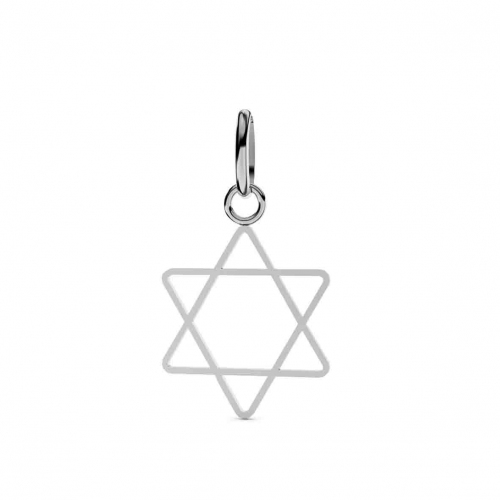 Pendentif Etoile de David en Or Blanc - Elodie -XPB1015G