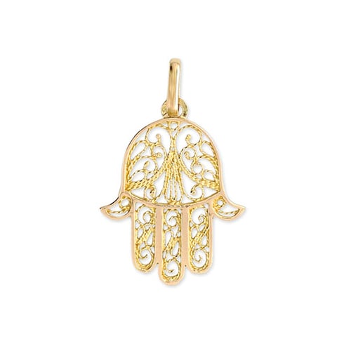 Pendentif Main de Fatma Or Blanc -  -Chlo - XP813