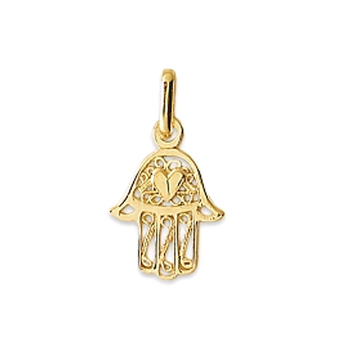 Pendentif Main de Fatma Or Blanc -  -Moeta - XP1390