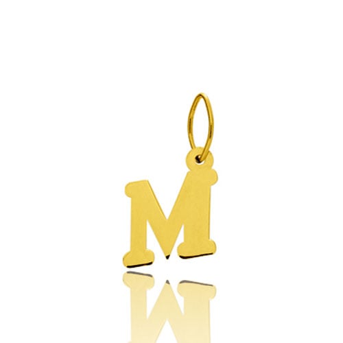 Pendentif or Jaune Initiale M Nina