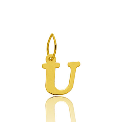 Pendentif or Jaune Initiale U lya