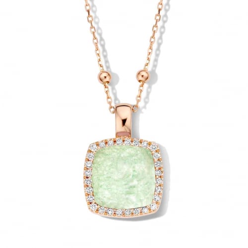 Pendentif Pantelleria cristal de roche+aventurine et diamants One More  - Pantelleria - 062373Y1
