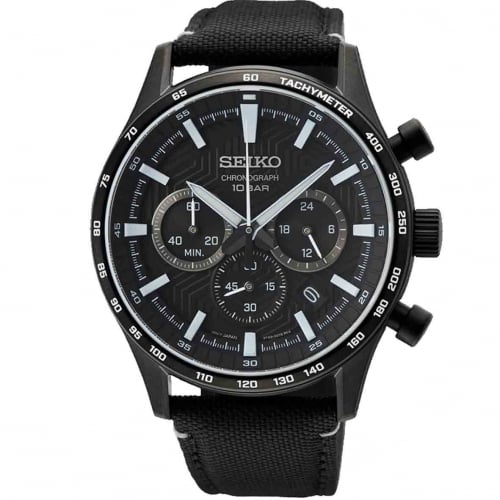 Seiko Sport Chrono Night Run Quartz cadran Noir 43 mm - SSB417P1